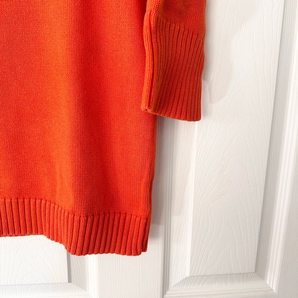 Lauren Ralph Lauren Vintage Orange Half Sleeve Turtleneck Sweater Crest Large - Picture 5 of 9